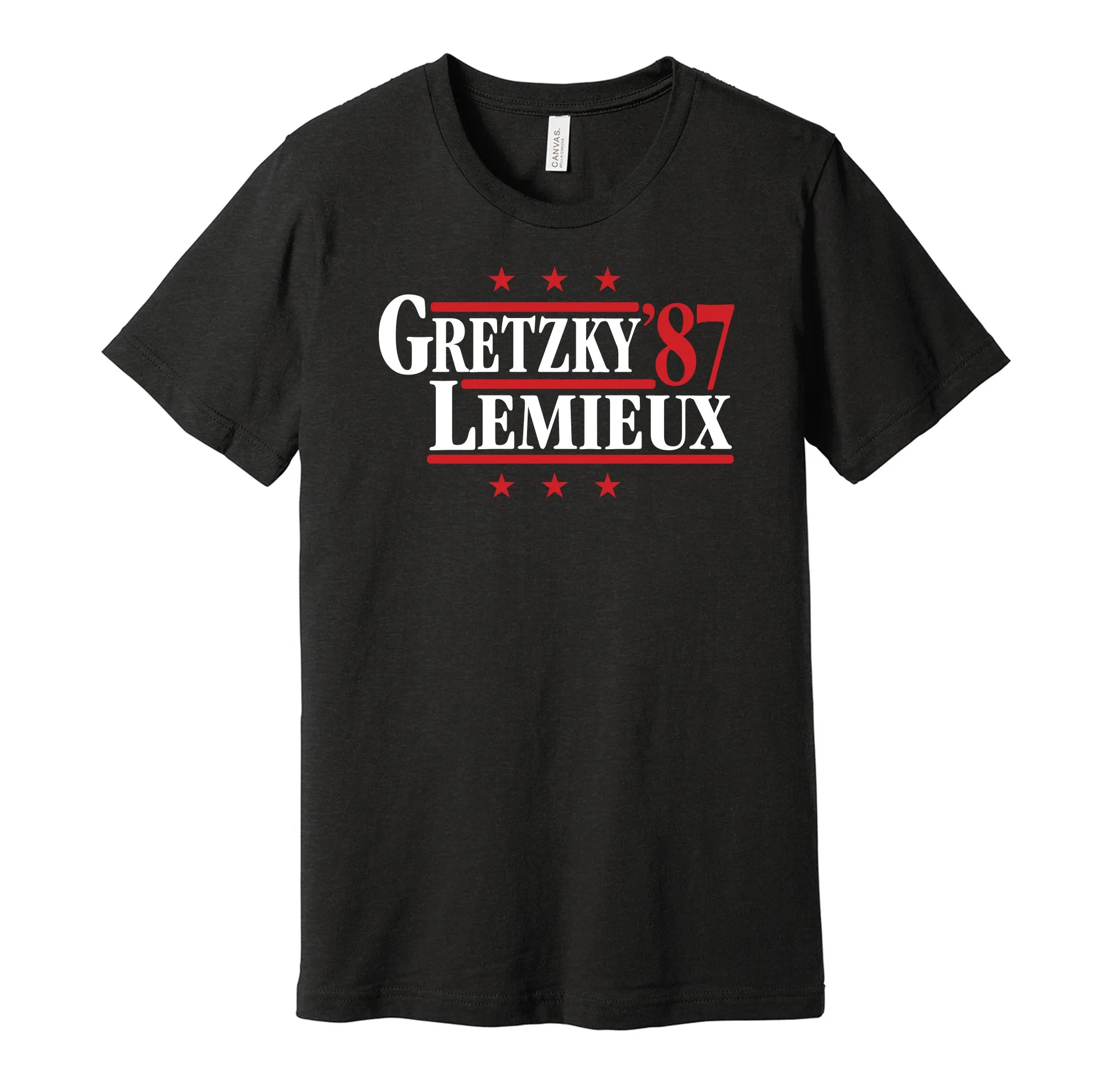 Gretzky & Lemieux '87 - Team Canada Legends Political Campaign Parody T-Shirt - Hyper Than Hype Shirts