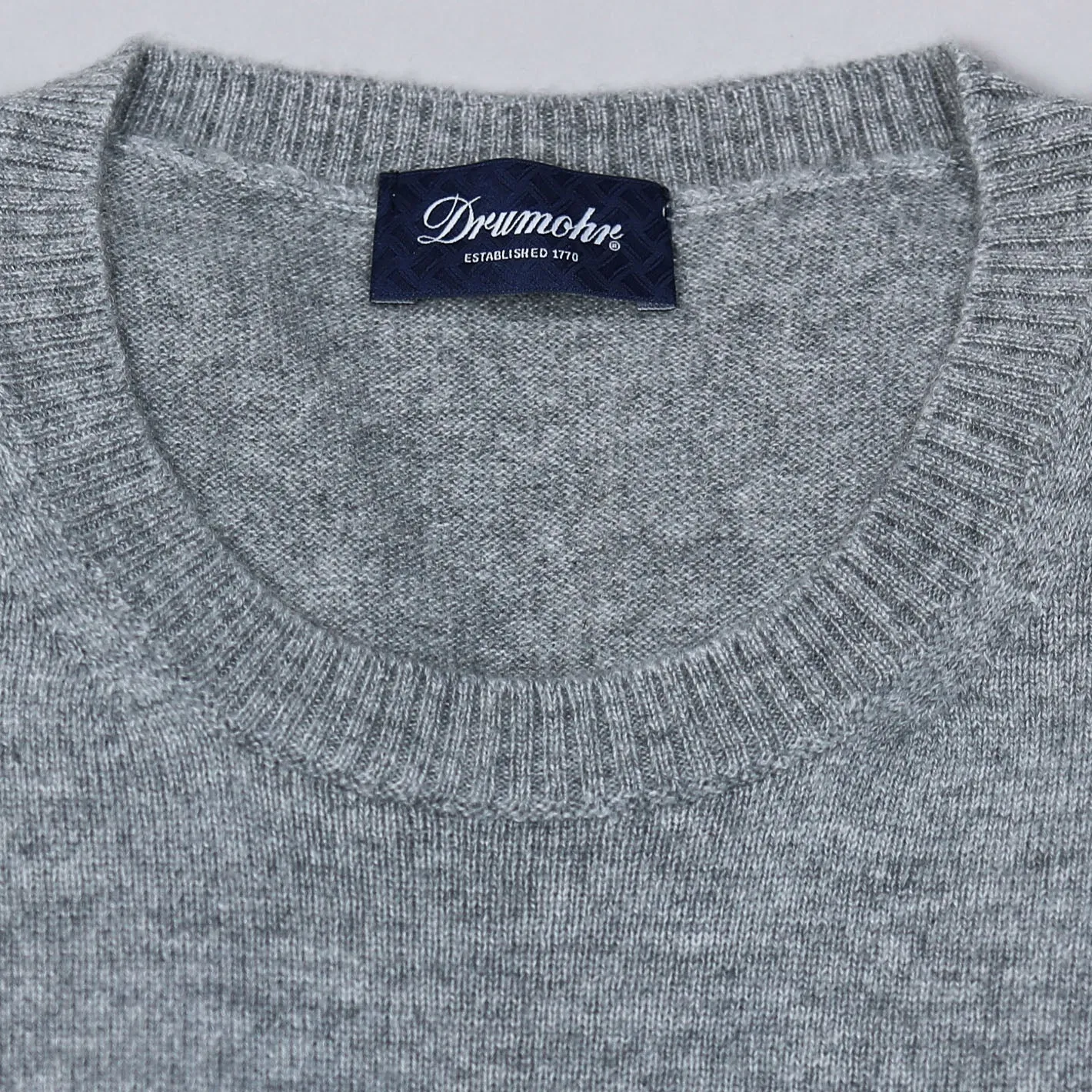 Grey Cashmere Crewneck Sweater