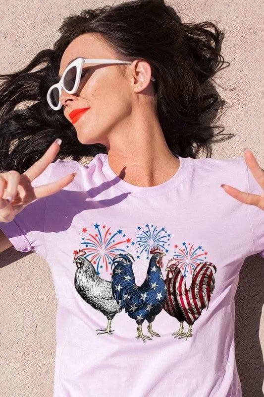 ❤️GYPSY FOX-Patriotic USA Chicken Graphic T-Shirts