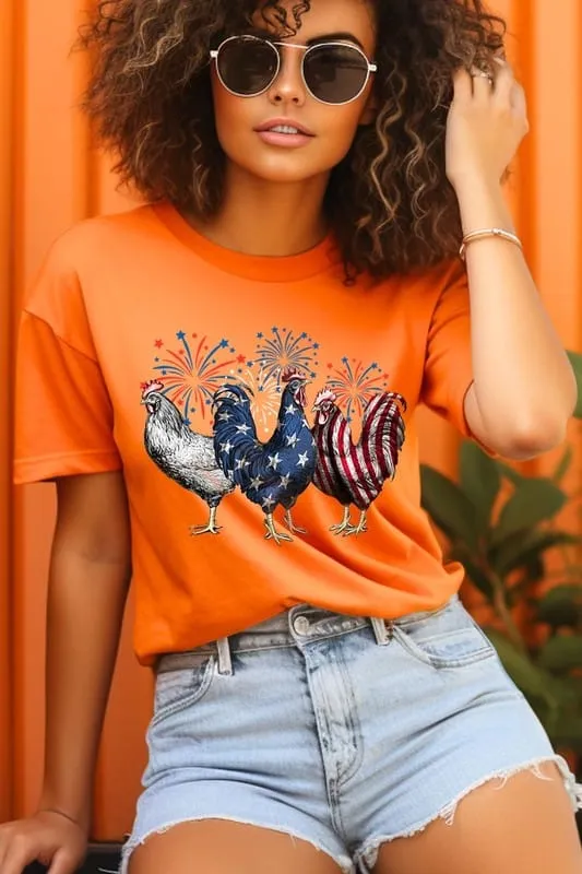 ❤️GYPSY FOX-Patriotic USA Chicken Graphic T-Shirts