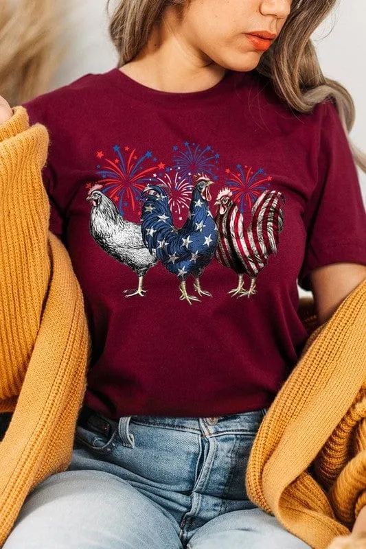 ❤️GYPSY FOX-Patriotic USA Chicken Graphic T-Shirts