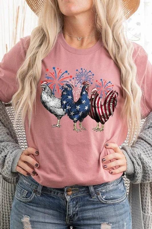 ❤️GYPSY FOX-Patriotic USA Chicken Graphic T-Shirts