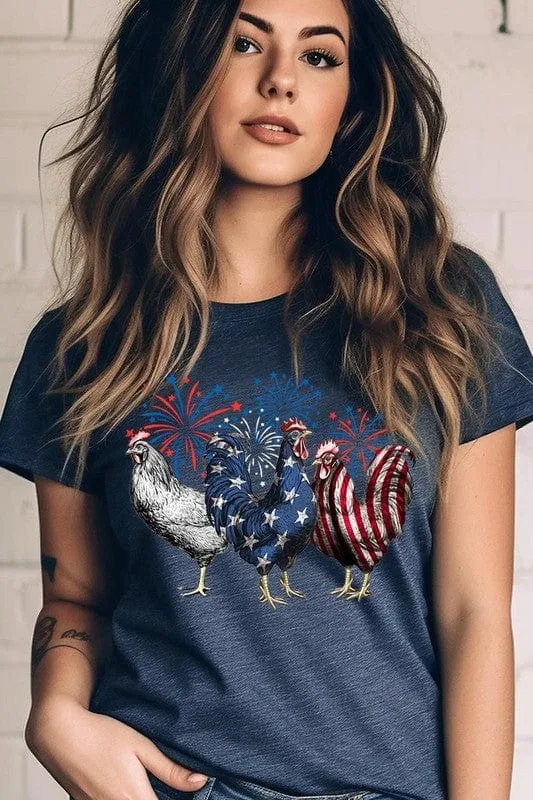 ❤️GYPSY FOX-Patriotic USA Chicken Graphic T-Shirts