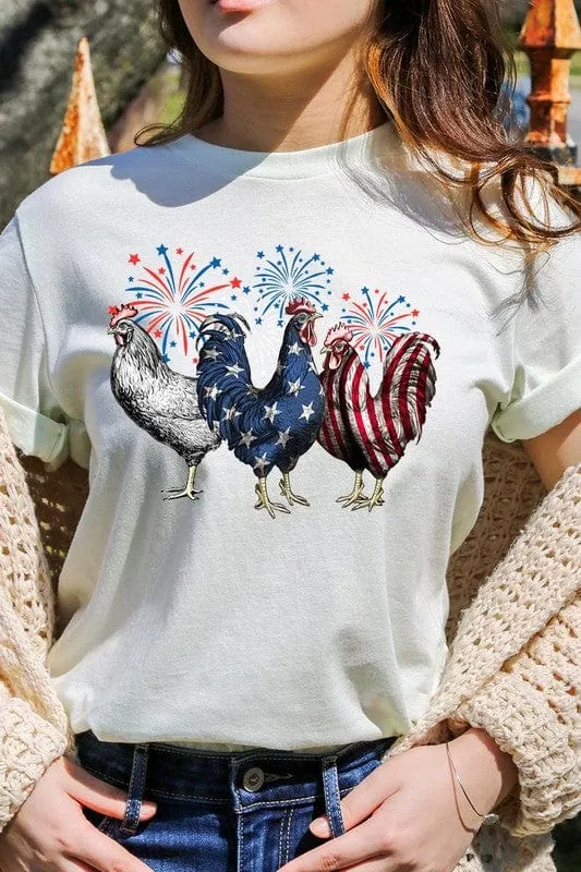 ❤️GYPSY FOX-Patriotic USA Chicken Graphic T-Shirts
