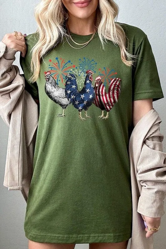 ❤️GYPSY FOX-Patriotic USA Chicken Graphic T-Shirts