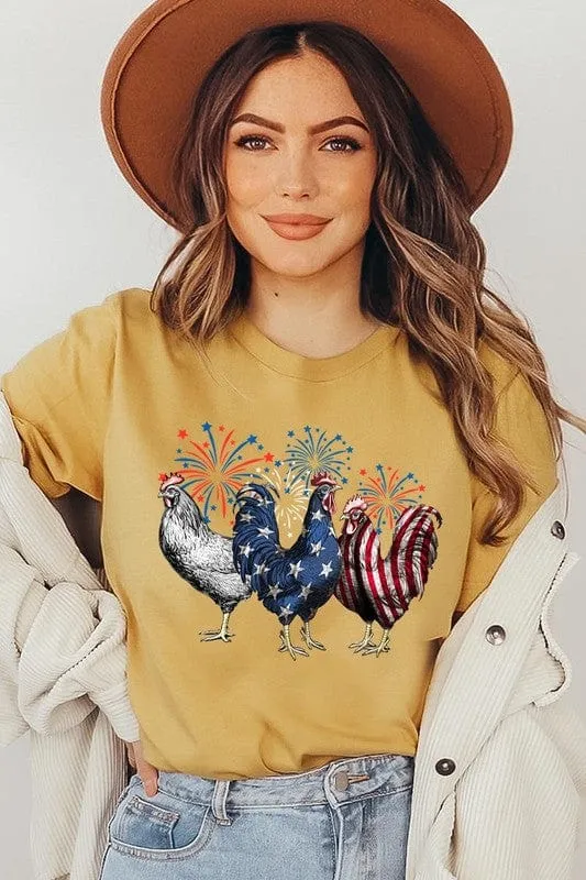 ❤️GYPSY FOX-Patriotic USA Chicken Graphic T-Shirts