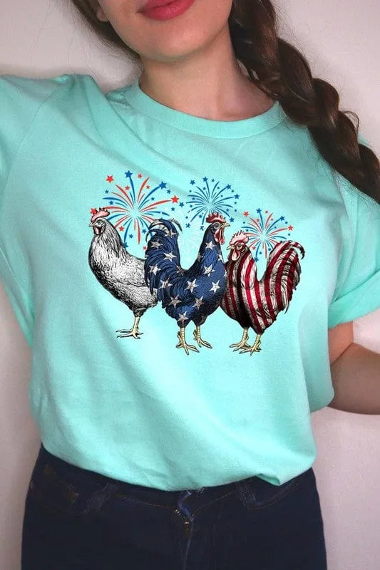 ❤️GYPSY FOX-Patriotic USA Chicken Graphic T-Shirts