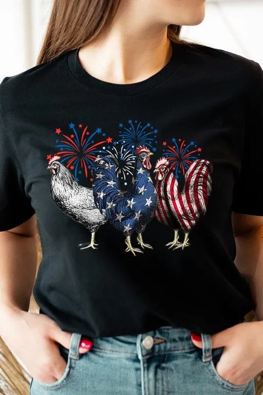 ❤️GYPSY FOX-Patriotic USA Chicken Graphic T-Shirts