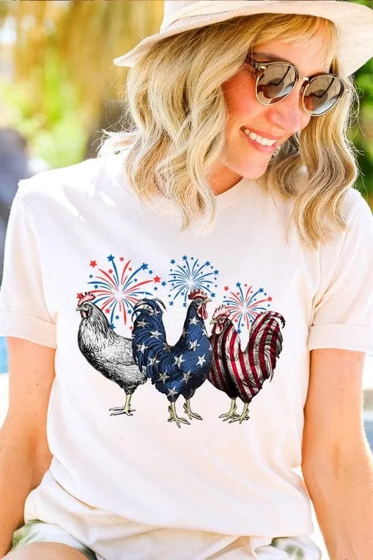❤️GYPSY FOX-Patriotic USA Chicken Graphic T-Shirts
