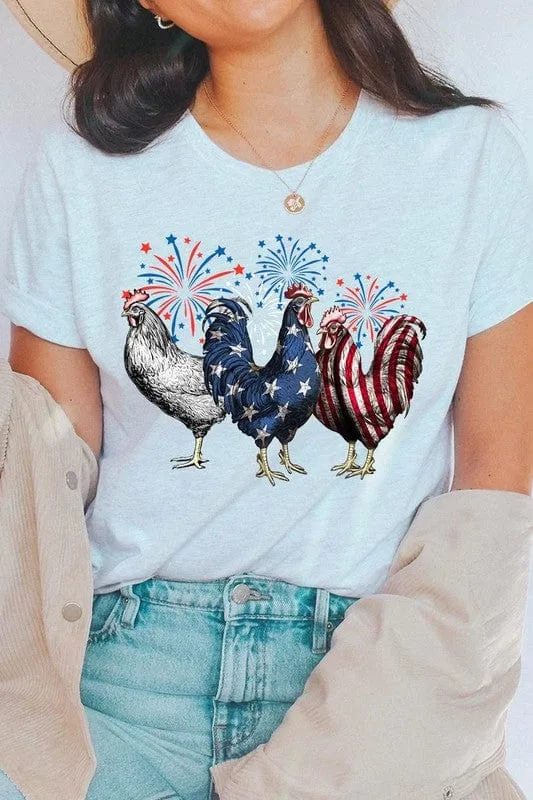 ❤️GYPSY FOX-Patriotic USA Chicken Graphic T-Shirts