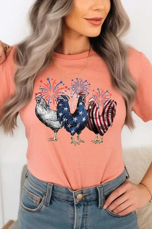 ❤️GYPSY FOX-Patriotic USA Chicken Graphic T-Shirts
