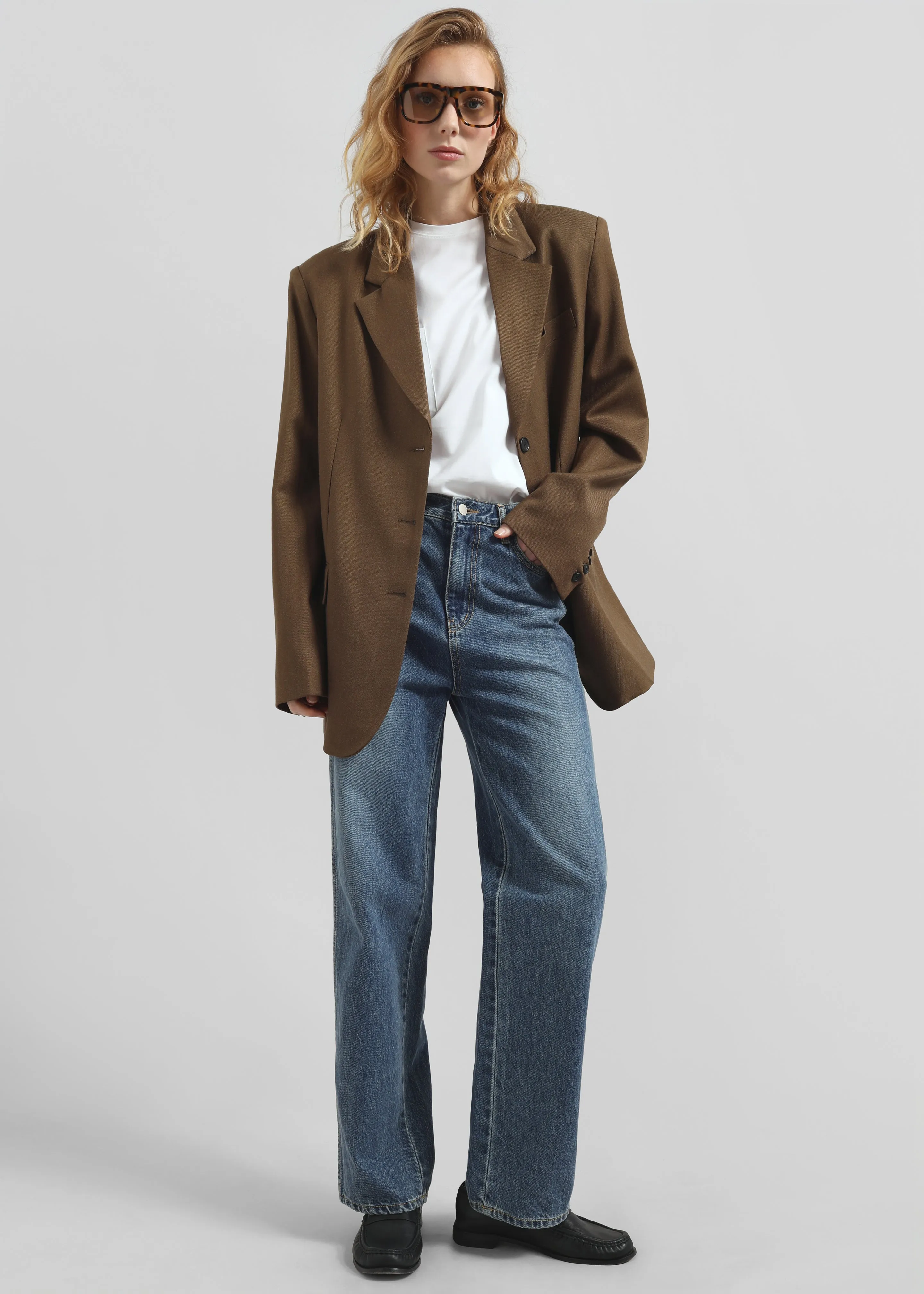 Halser Oversized Blazer - Brown