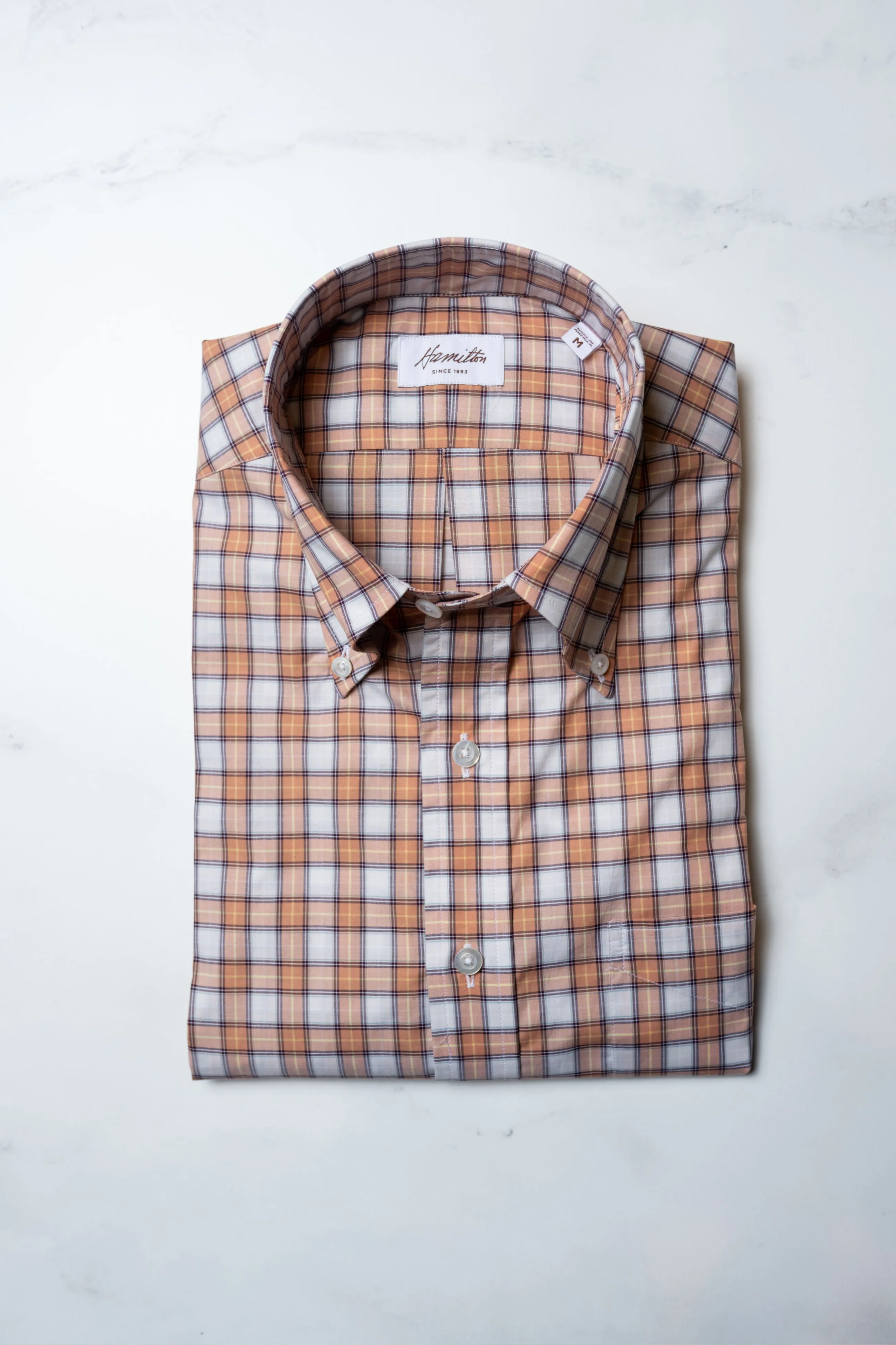 Hamilton Penn Check Sport Shirt - Peach