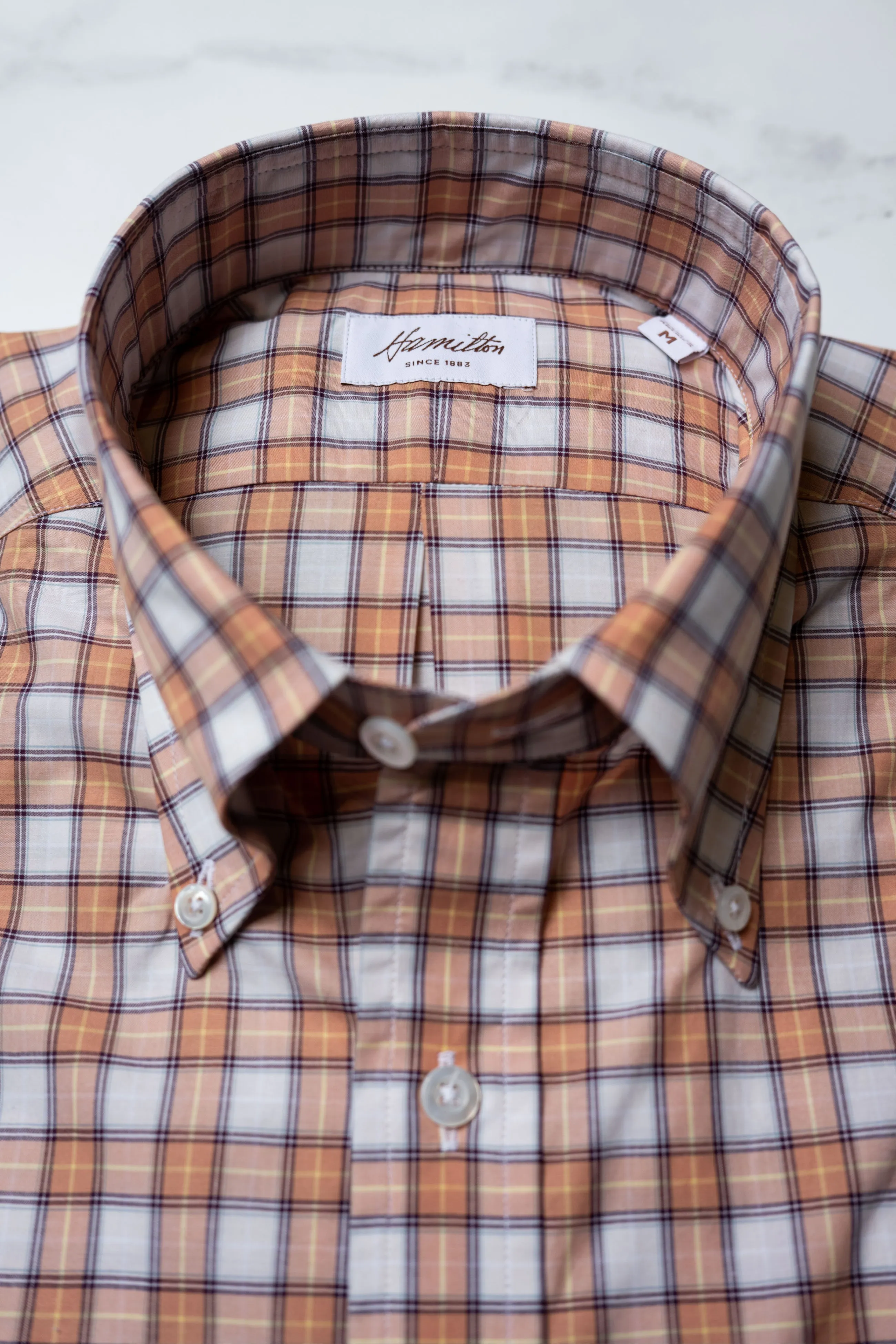 Hamilton Penn Check Sport Shirt - Peach