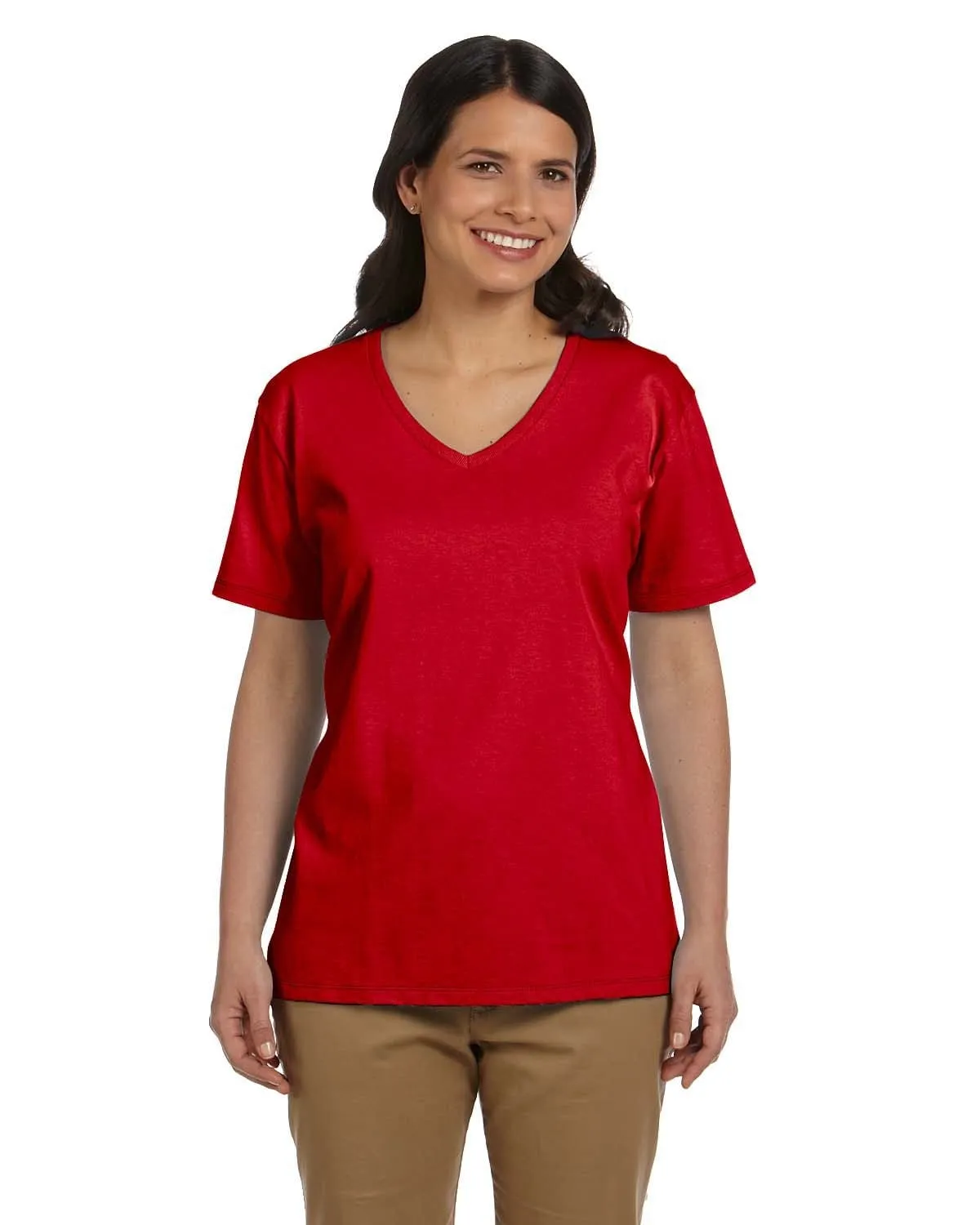 Hanes Ladies ComfortSoft V-Neck Cotton T-Shirt