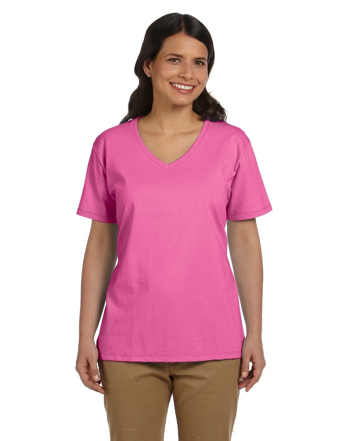 Hanes Ladies ComfortSoft V-Neck Cotton T-Shirt