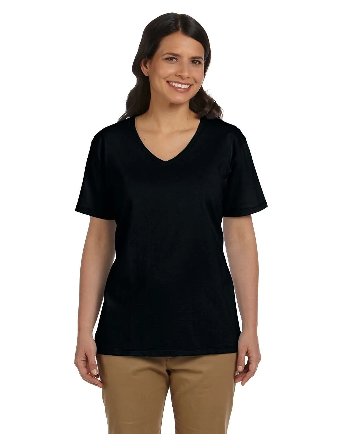 Hanes Ladies ComfortSoft V-Neck Cotton T-Shirt