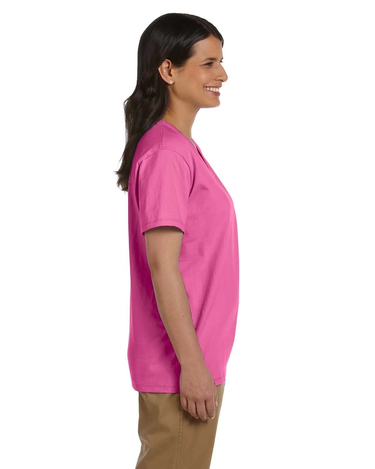 Hanes Ladies ComfortSoft V-Neck Cotton T-Shirt