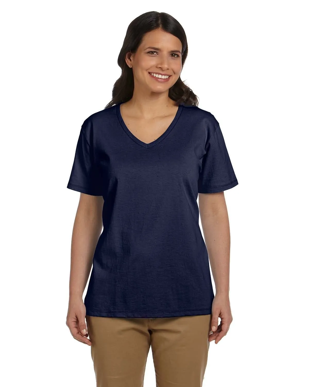 Hanes Ladies ComfortSoft V-Neck Cotton T-Shirt