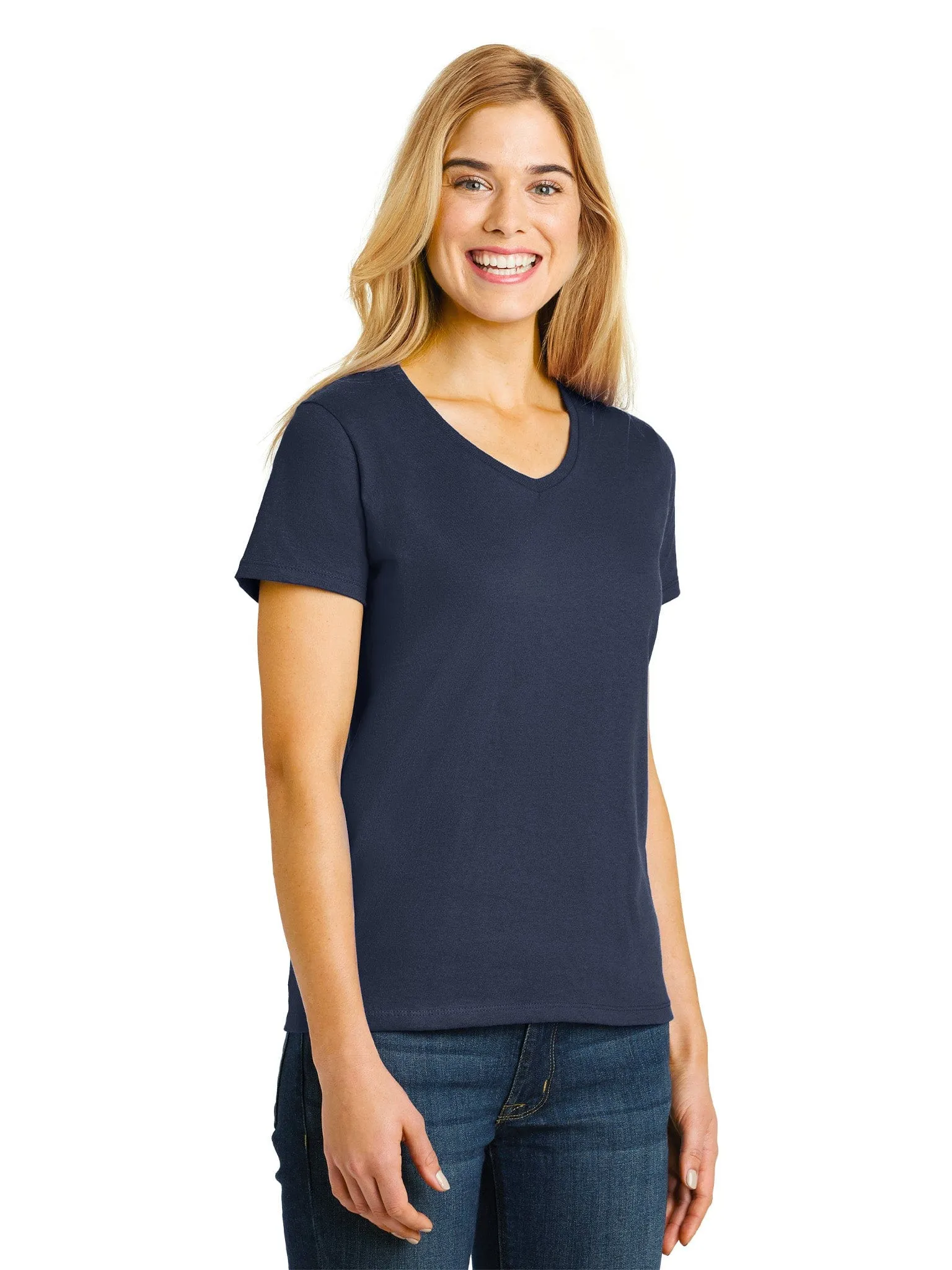 Hanes Ladies ComfortSoft V-Neck Cotton T-Shirt