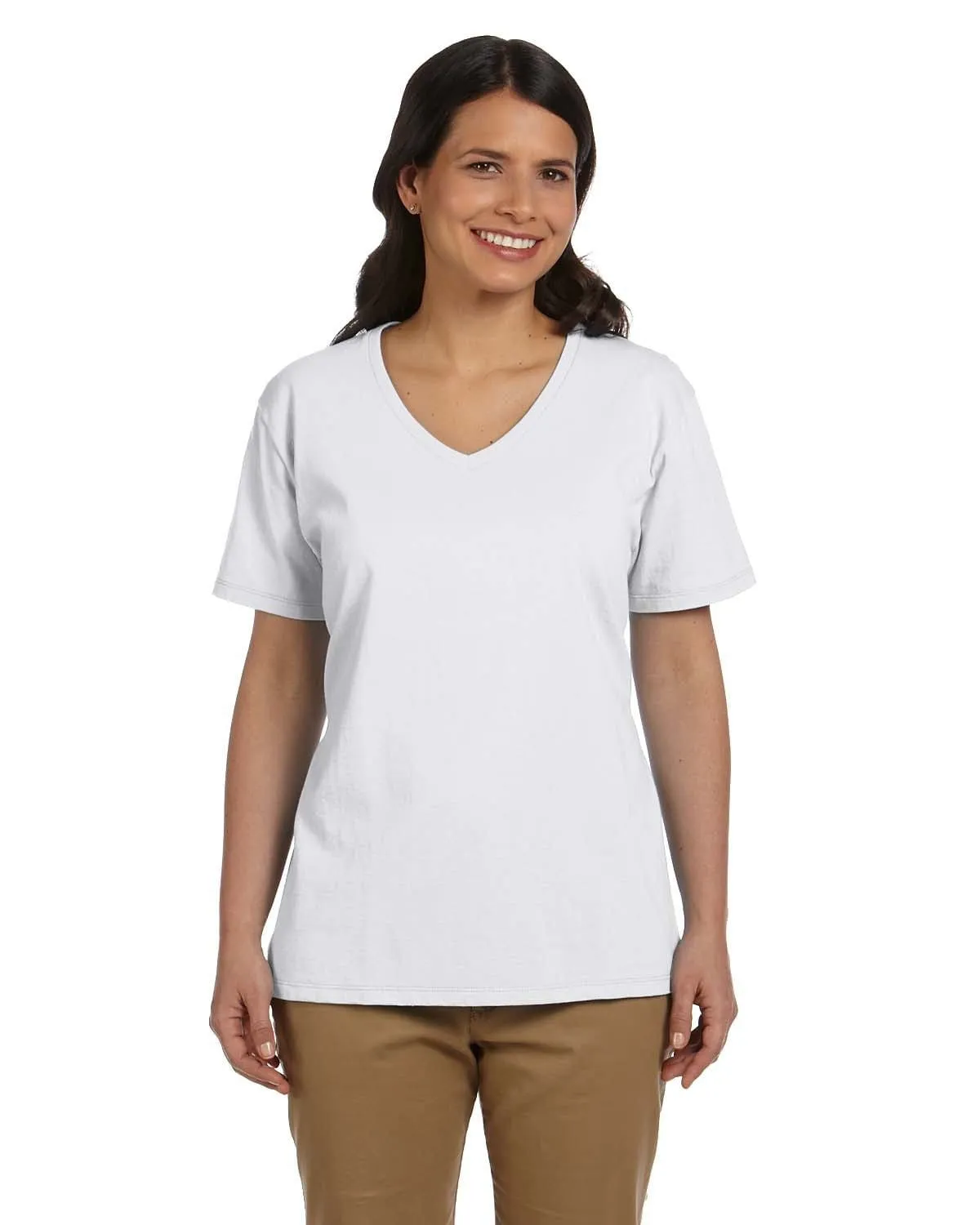 Hanes Ladies ComfortSoft V-Neck Cotton T-Shirt