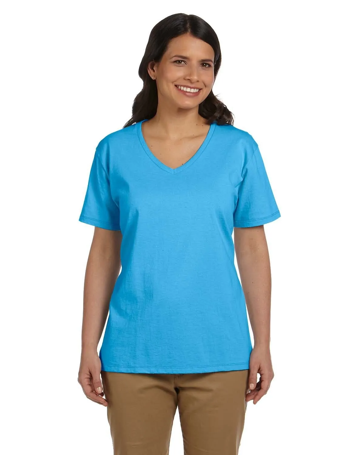 Hanes Ladies ComfortSoft V-Neck Cotton T-Shirt