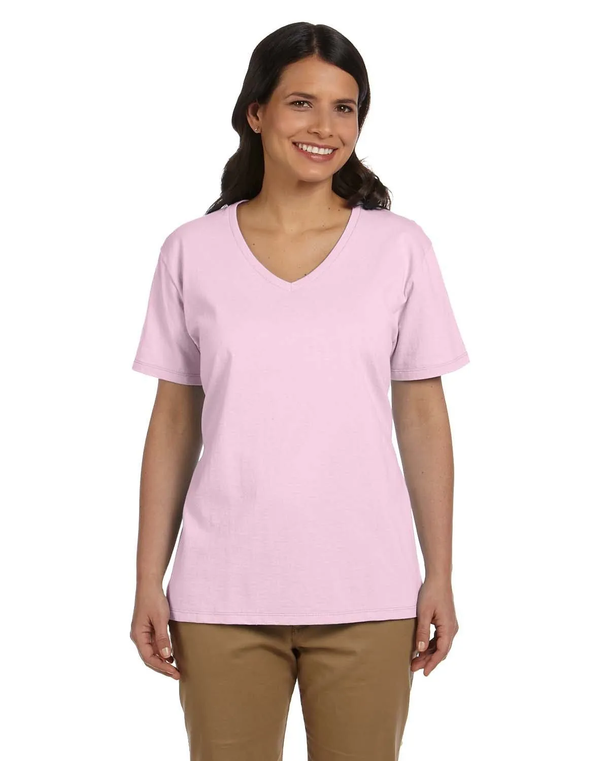 Hanes Ladies ComfortSoft V-Neck Cotton T-Shirt