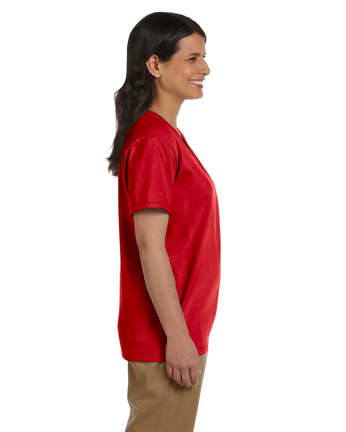 Hanes Ladies ComfortSoft V-Neck Cotton T-Shirt