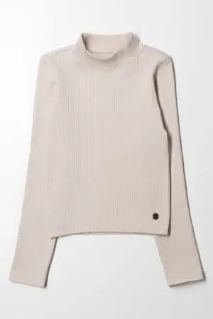 High Neck Seamless Top Natural