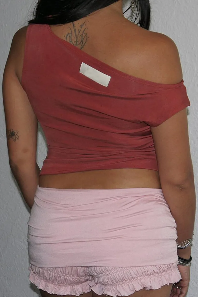 HPS1276 Flirty Ruffle Trim Shorts Pant