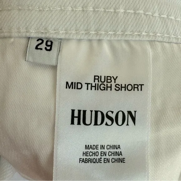 Hudson Ruby Mid Thigh Shorts in White Women’s Sz 29 NWT