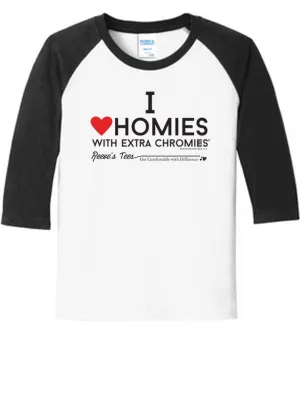 HWEC - I Love Homies with Extra Chromies&reg; - Toddler - 3/4 Sleeve Raglan Tee