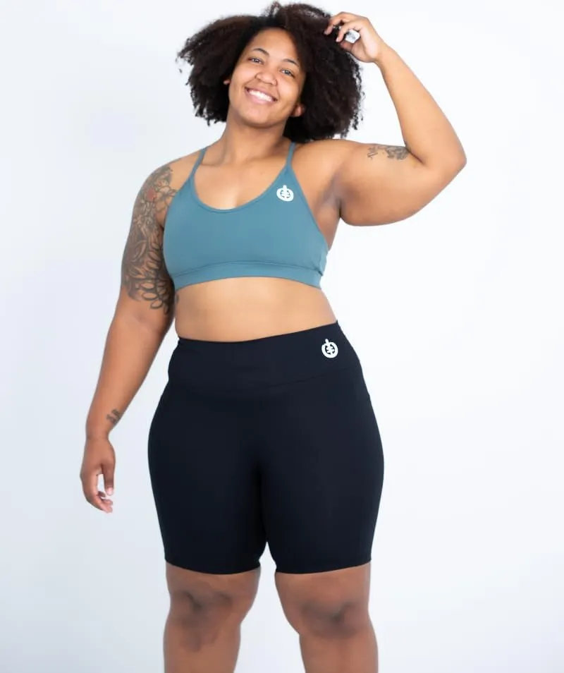 ICONI Women’s Biker Shorts with Pockets, High Waisted Tummy Control, Squat Proof Workout Shorts for Yoga & Weightlifting (US, Alpha, 4X-Large, Plus, Regular, Red)