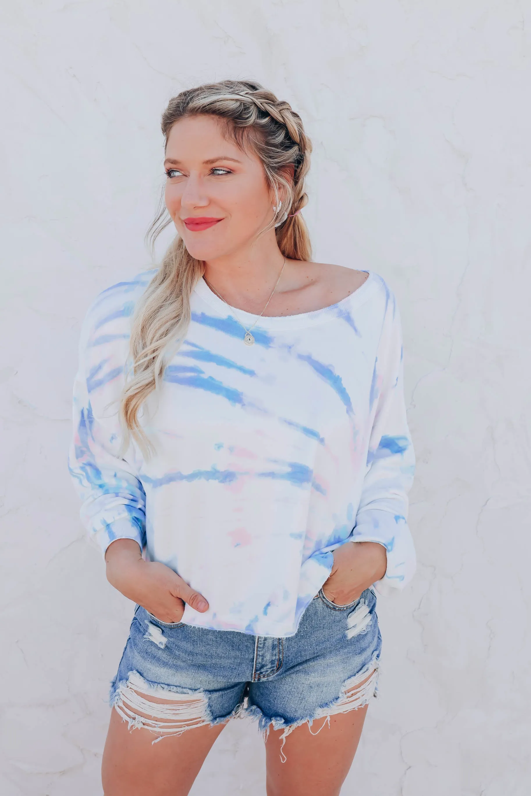 Infused Lavender Crew Neck Crop Top