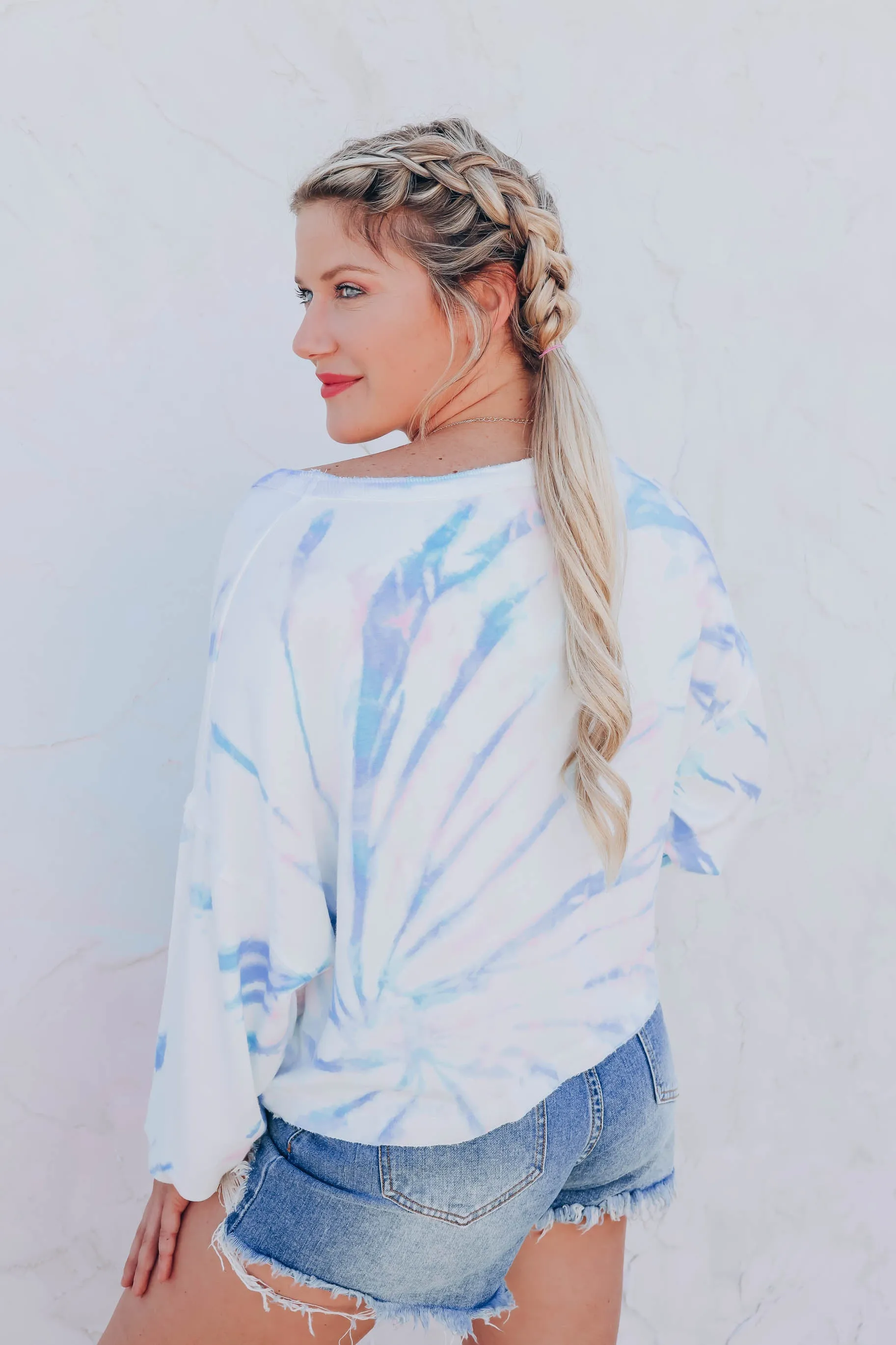 Infused Lavender Crew Neck Crop Top