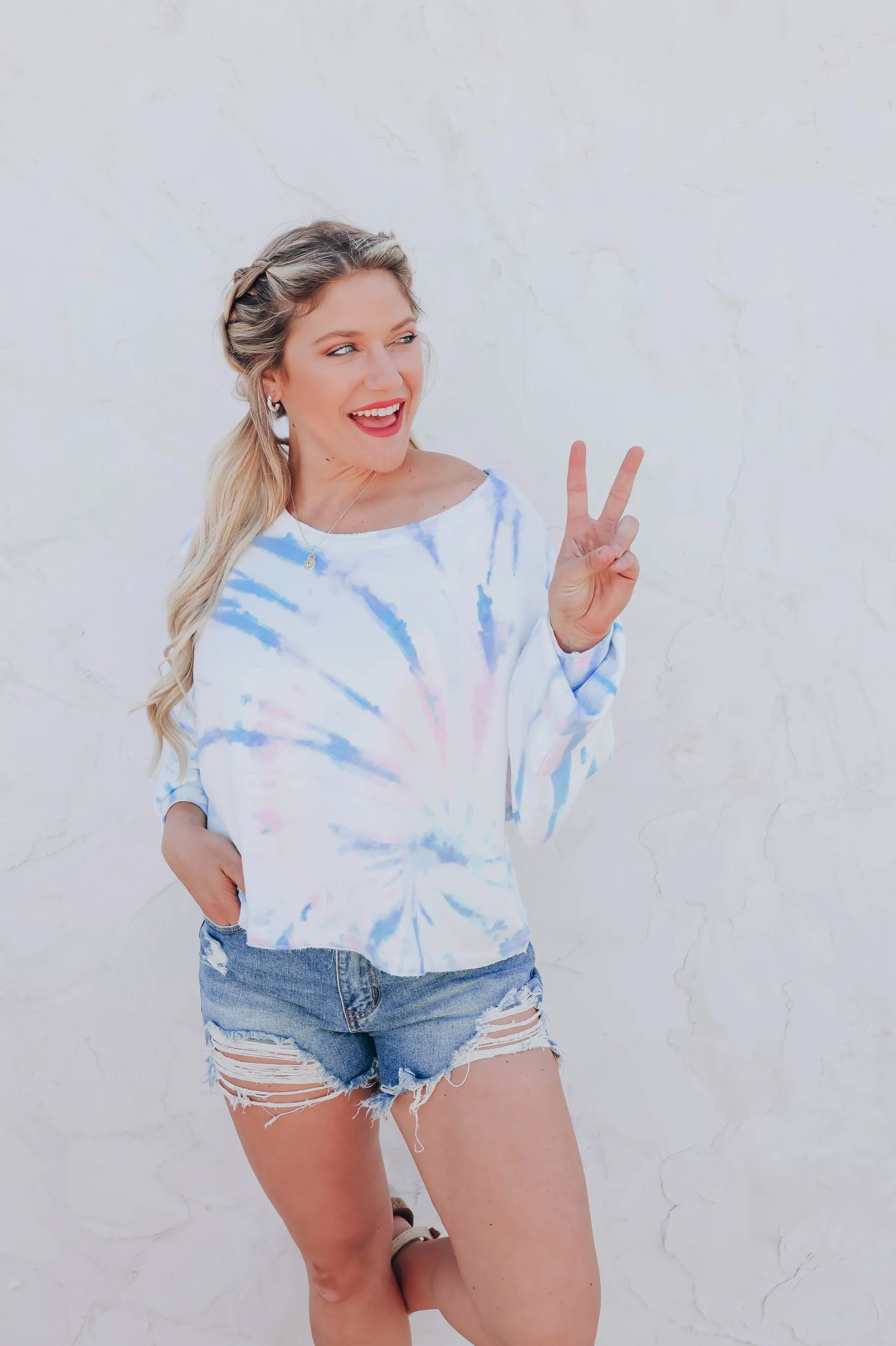 Infused Lavender Crew Neck Crop Top
