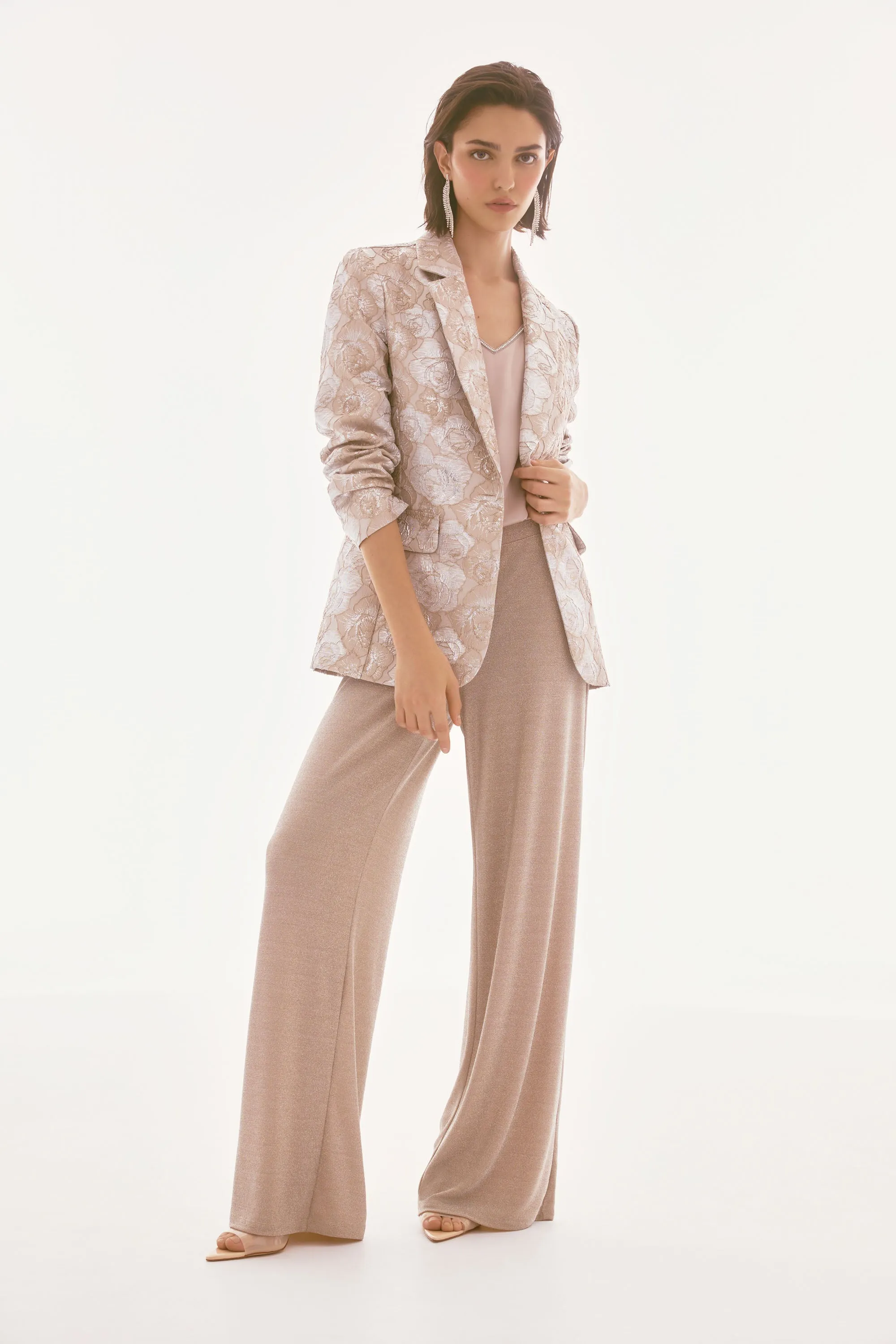Joseph Ribkoff Beige/Silver Floral Print Blazer Style 251729