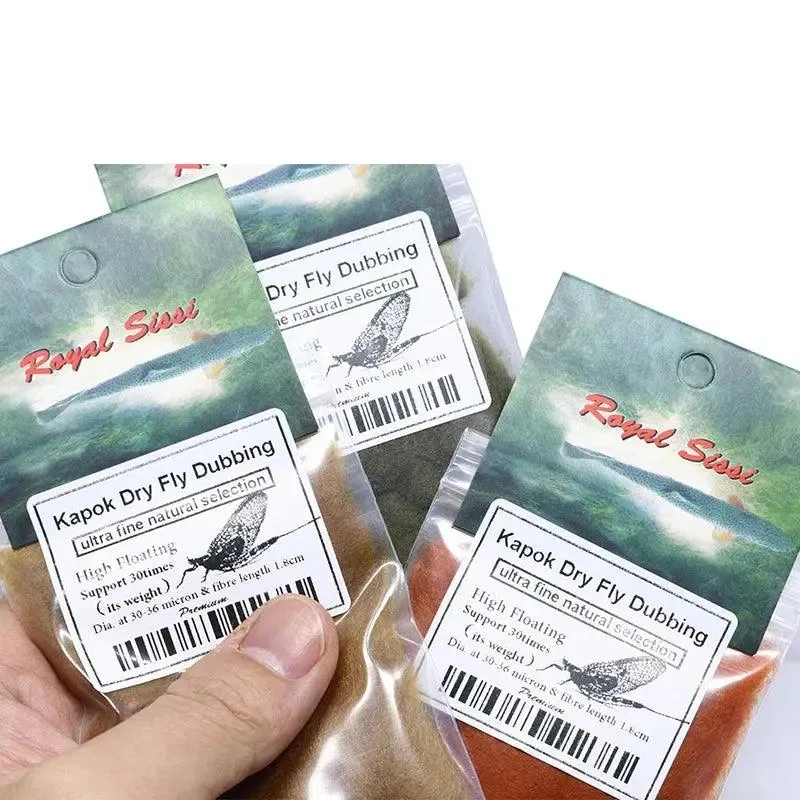 jujufly 2packs set ultrafine buoyant kapok fly tying dub quick-drying float hollow fiber for dry flies mayfly dispenser 10colors