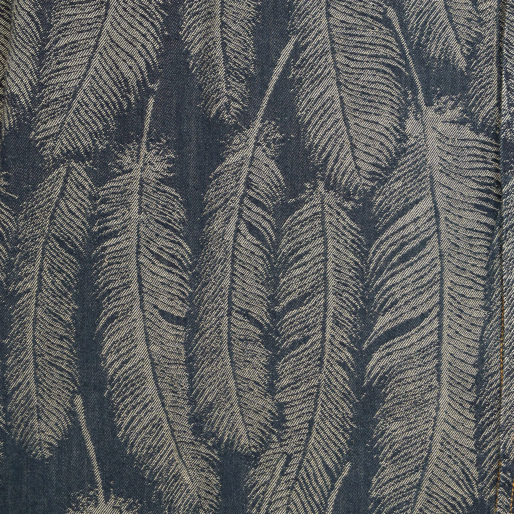 Kapital Jacquard Woven Feather Denim Western Shirt