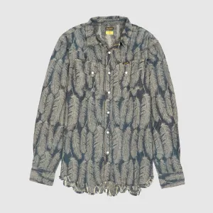 Kapital Jacquard Woven Feather Denim Western Shirt