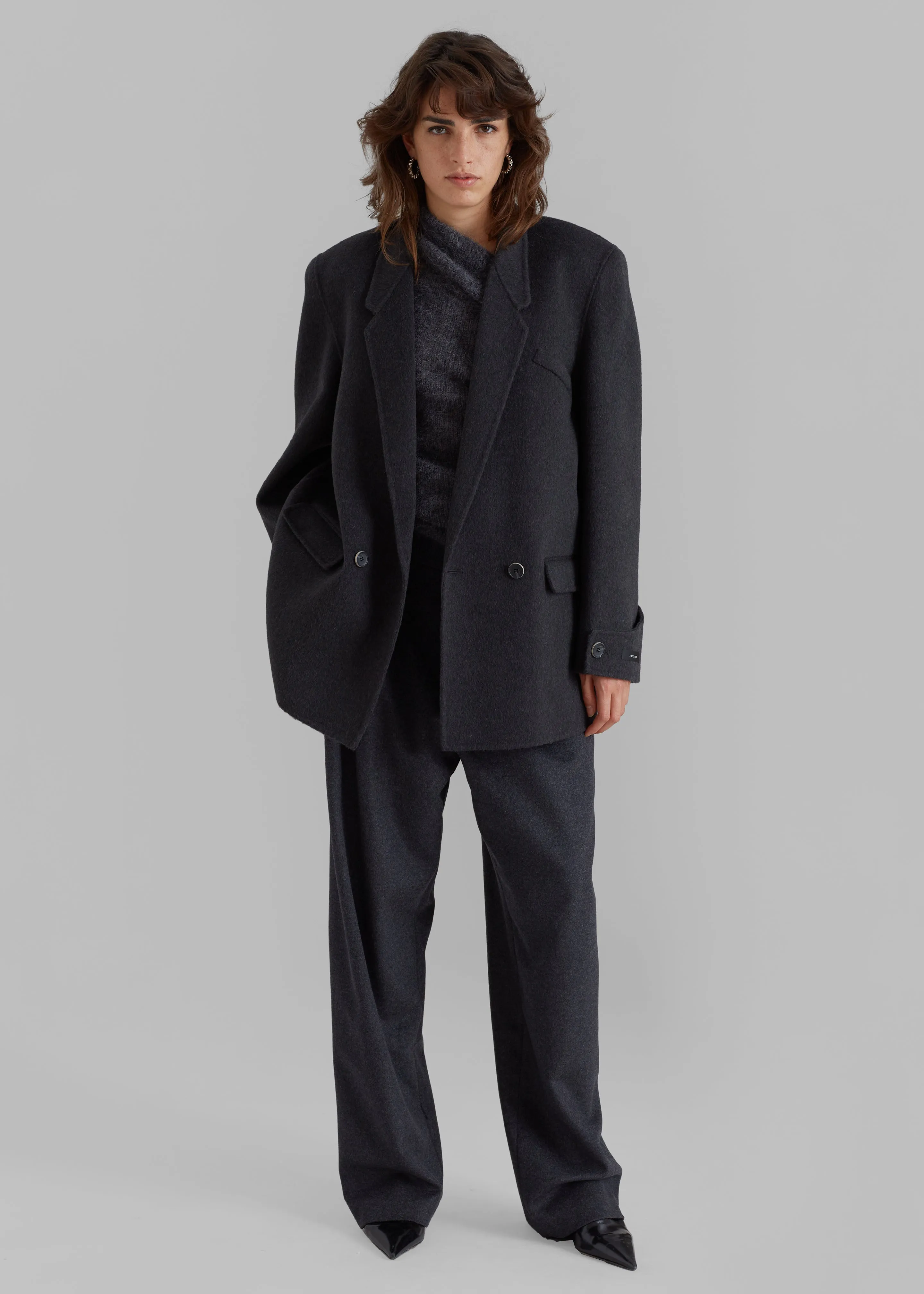Kian Wool Blazer - Charcoal