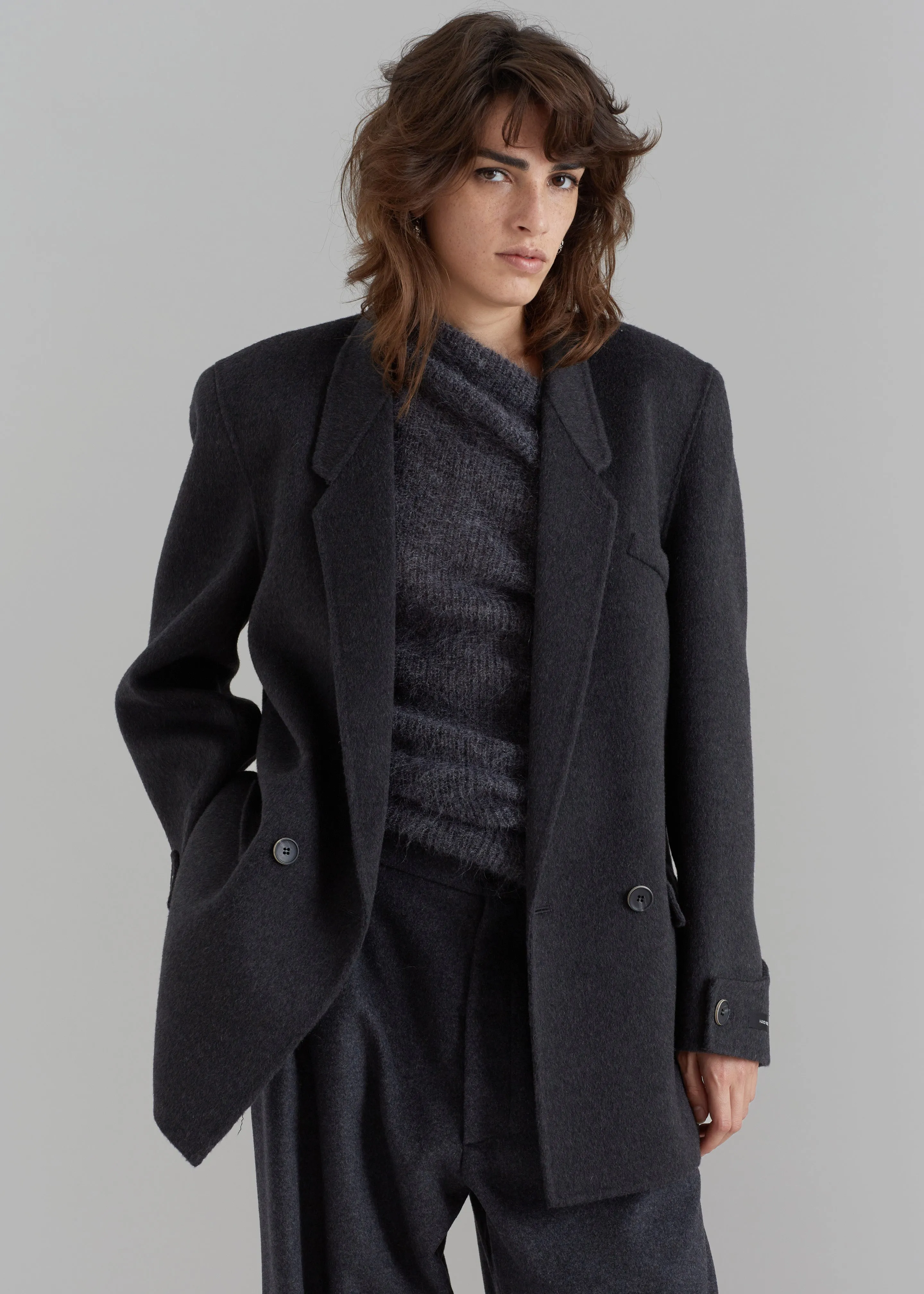 Kian Wool Blazer - Charcoal