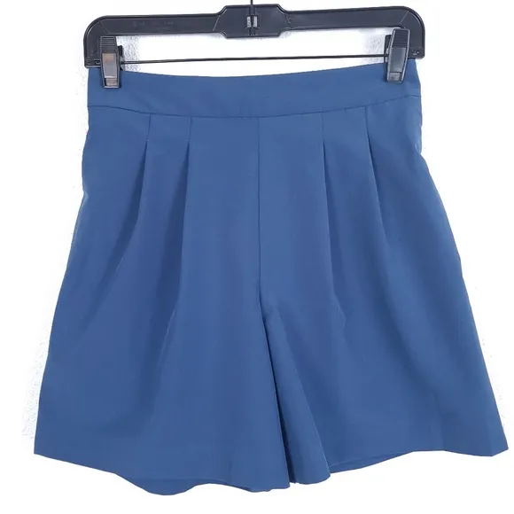 KIT AND ACE Women's Featherlight Shorts Relaxed Fit High Rise Blue