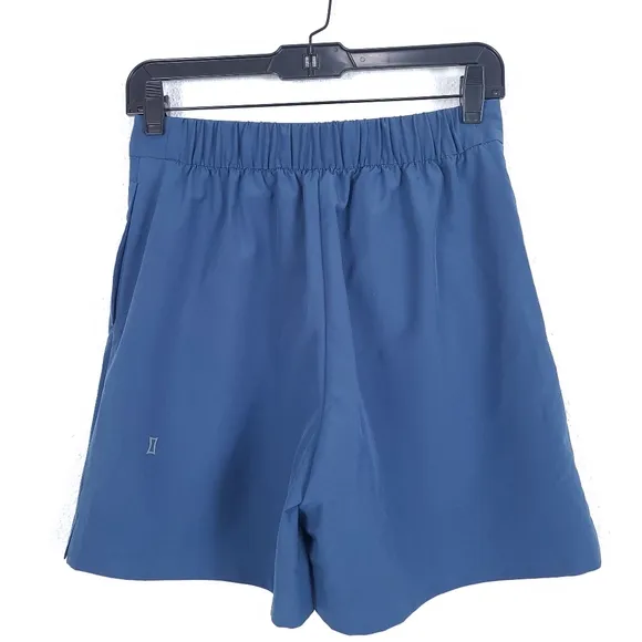 KIT AND ACE Women's Featherlight Shorts Relaxed Fit High Rise Blue