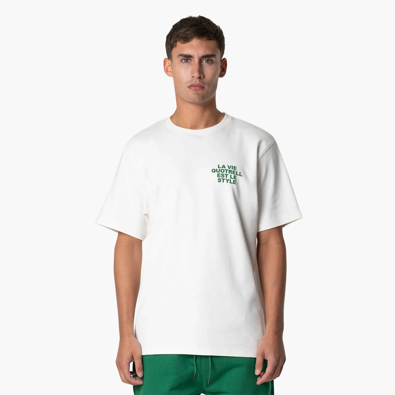 LA VIE T-SHIRT | OFF WHITE/GREEN
