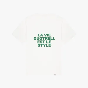 LA VIE T-SHIRT | OFF WHITE/GREEN