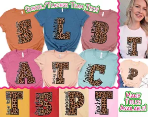 Leopard Varsity Letter School Staff Tee