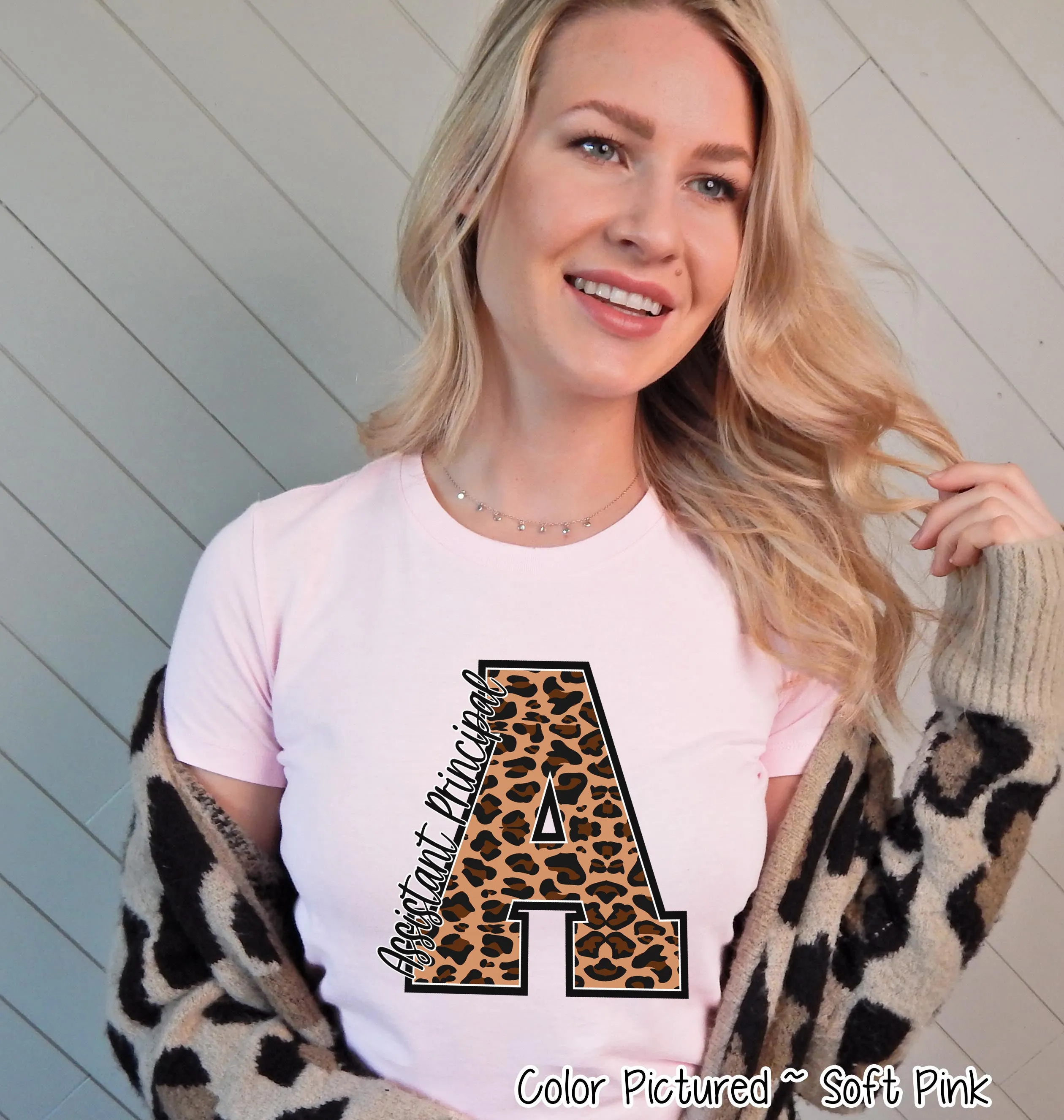 Leopard Varsity Letter School Staff Tee