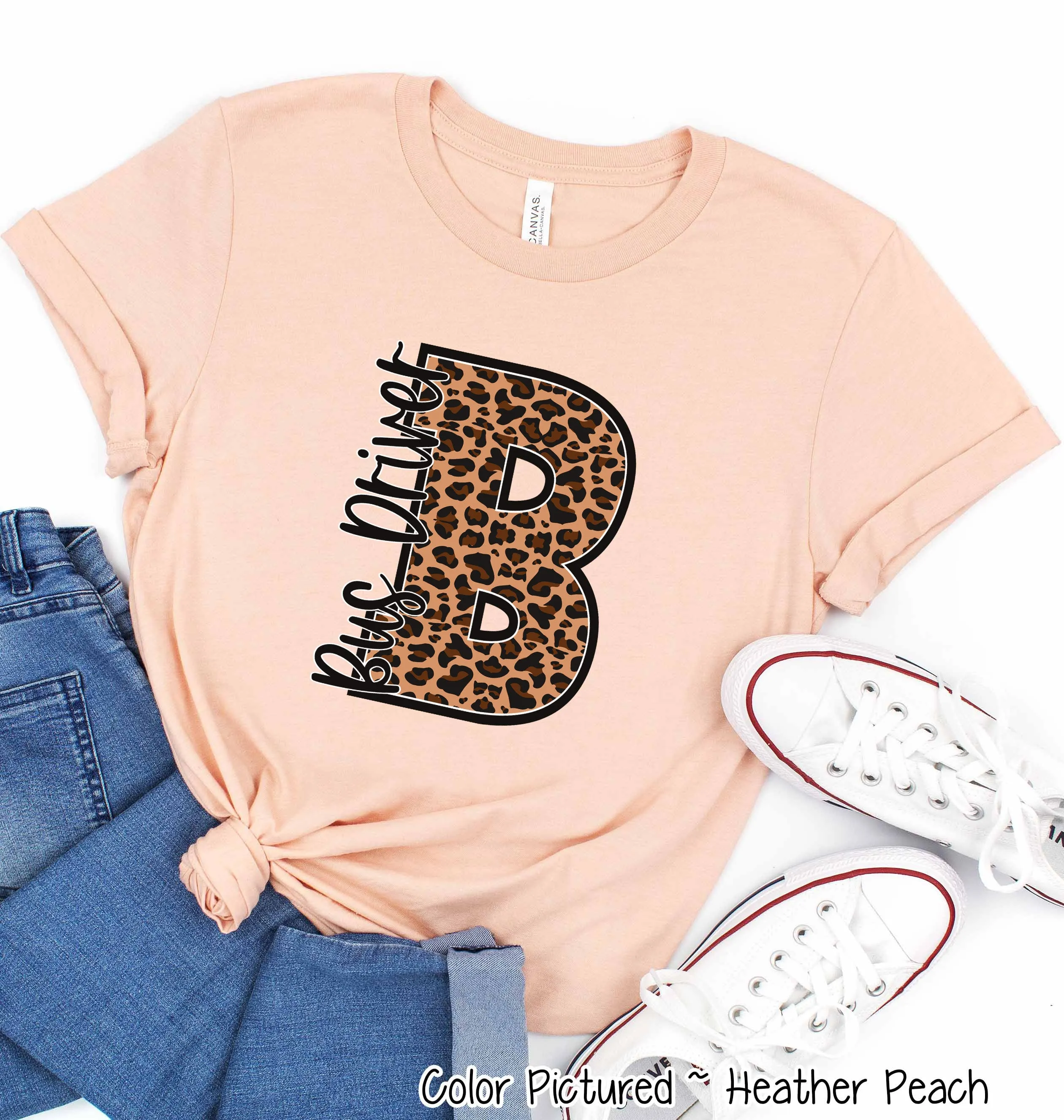 Leopard Varsity Letter School Staff Tee