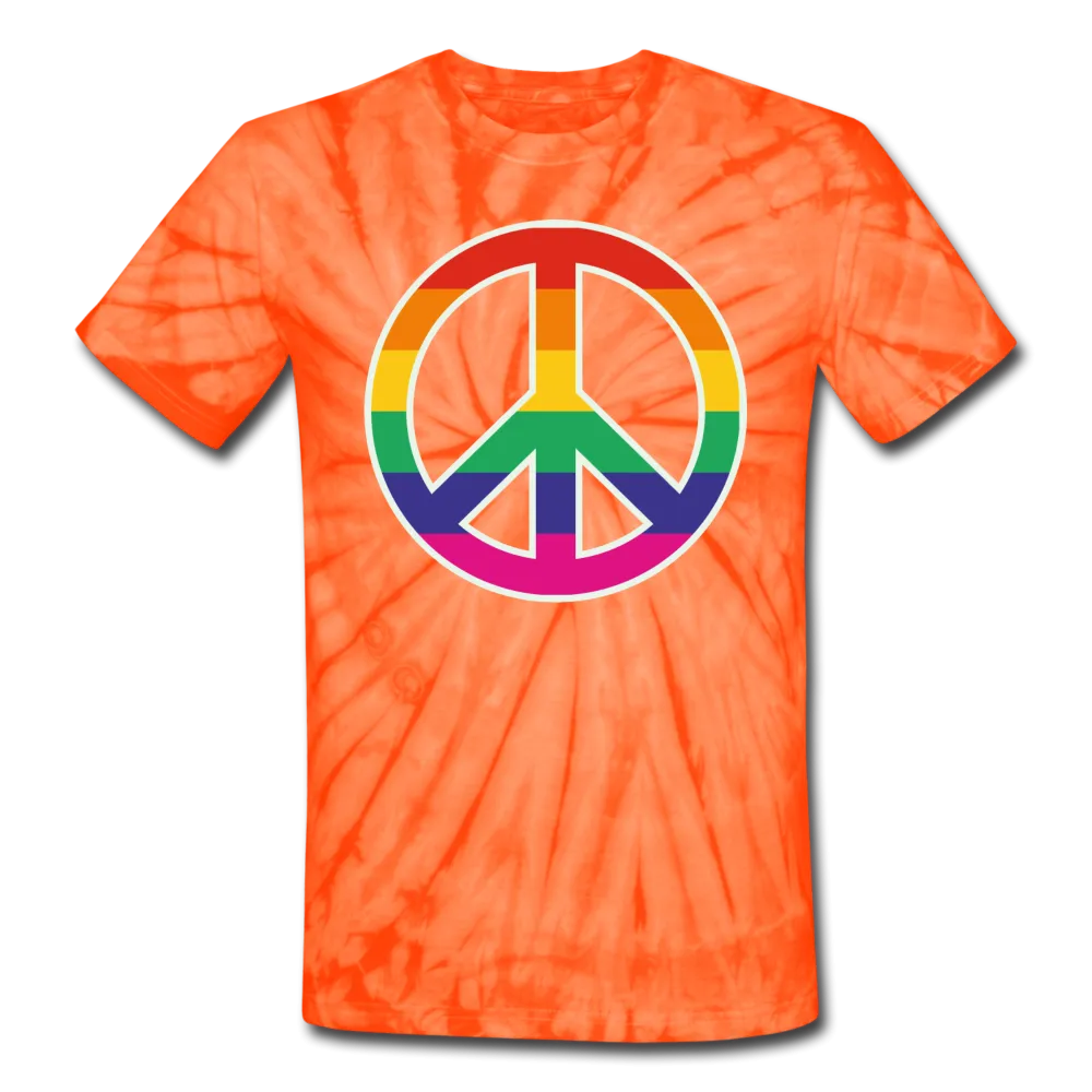 LGBT Pride Rainbow Peace Sign Men/Unisex Premium Tie Dyed T-shirt